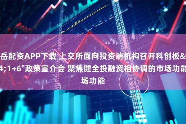鸿岳配资APP下载 上交所面向投资端机构召开科创板"1+6"政策宣介会 聚焦健全投融资相协调的市场功能