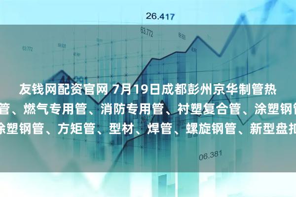 友钱网配资官网 7月19日成都彭州京华制管热镀锌钢管、热镀锌方矩管、燃气专用管、消防专用管、衬塑复合管、涂塑钢管、外镀锌内涂塑钢管、方矩管、型材、焊管、螺旋钢管、新型盘扣架子管所有产品出厂价格上调50元/吨。